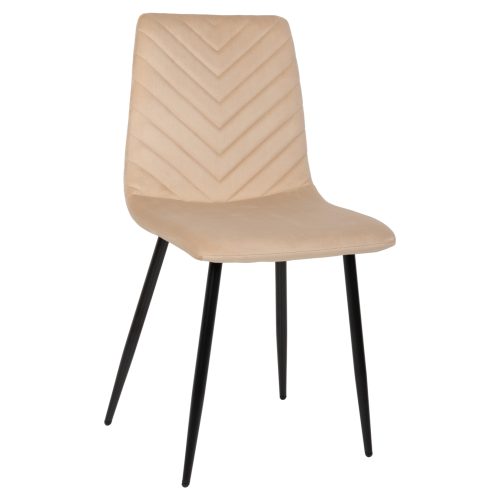 karekla-fb9858705-beloydo-ekroy-me-mayra ΚΑΡΕΚΛΑ LATRELL HM8587.05 ΒΕΛΟΥΔΟ ΕΚΡΟΥ ΜΕ ΜΑΥΡΑ ΜΕΤΑΛΛΙΚΑ ΠΟΔΙΑ 43x54x88Υεκ. 4τμχ