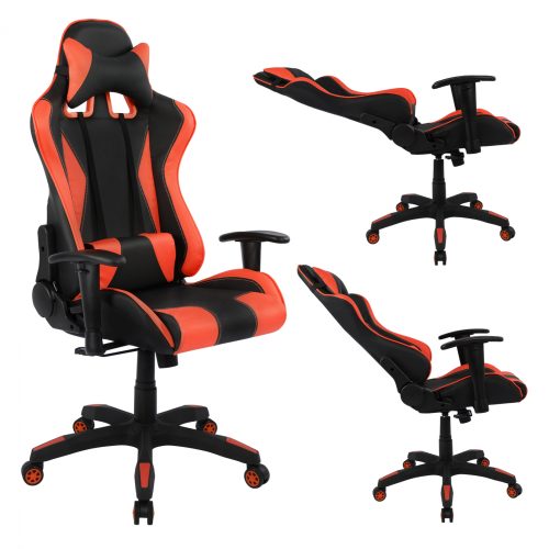 karekla-grafeioy-gaming-hm106201-speed-m ΚΑΡΕΚΛΑ ΓΡΑΦΕΙΟΥ GAMING HM1062.01 SPEED ΜΑΥΡΟ ΚΟΚΚΙΝΟ PU 68,5 x 71,5 x 133,5 εκ.