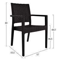 karekla-me-mpratsa-dark-brown-hm513409-1 ΠΟΛΥΘΡΟΝΑ ΠΟΛΥΠΡΟΠΥΛΕΝΙΟΥ ΒΑΡΕΩΣ ΤΥΠΟΥ KAGANU DARK BROWN HM5134.09 57x55,5x89 εκ.