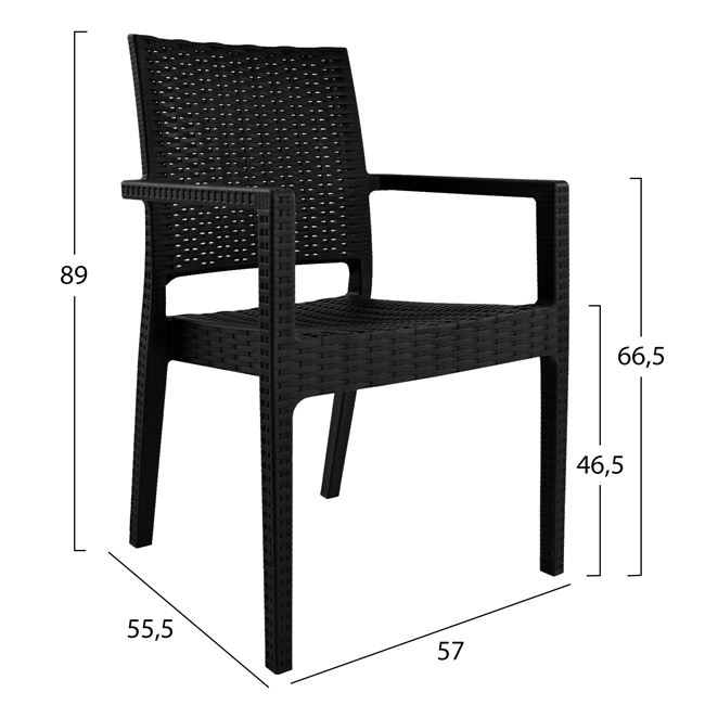 karekla-me-mpratsa-dark-brown-hm513409-1 ΠΟΛΥΘΡΟΝΑ ΠΟΛΥΠΡΟΠΥΛΕΝΙΟΥ ΒΑΡΕΩΣ ΤΥΠΟΥ KAGANU DARK BROWN HM5134.09 57x55,5x89 εκ.