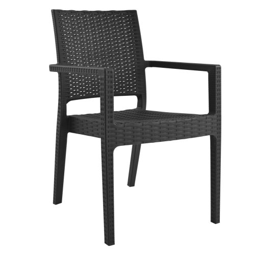 karekla-me-mpratsa-polypropylenioy-dark- ΠΟΛΥΘΡΟΝΑ ΠΟΛΥΠΡΟΠΥΛΕΝΙΟΥ ΒΑΡΕΩΣ ΤΥΠΟΥ KAGANU DARK GREY HM5134.01 57x55,5x89 εκ.