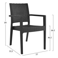 karekla-me-mpratsa-polypropylenioy-dark-1 ΠΟΛΥΘΡΟΝΑ ΠΟΛΥΠΡΟΠΥΛΕΝΙΟΥ ΒΑΡΕΩΣ ΤΥΠΟΥ KAGANU DARK GREY HM5134.01 57x55,5x89 εκ.