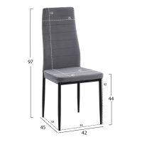 ΚΑΡΕΚΛΑ ΜΕΤΑΛΛΙΚΗ LADY HM0037.31 ΓΚΡΙ ΒΕΛΟΥΔΟ ME ΜΕΤΑΛΛΙΚΟ ΣΚΕΛΕΤΟ K/D 4τμχ