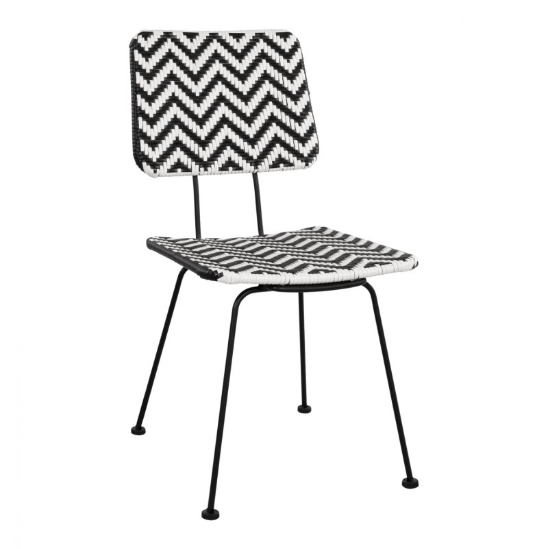 karekla-metalliki-fb95693-me-wicker-mayr ΚΑΡΕΚΛΑ ΜΕΤΑΛΛΙΚΗ ALLEGRA HM5693 ΜΕ WICKER ΜΑΥΡΟ-ΛΕΥΚΟ 46x56x88Υ εκ.