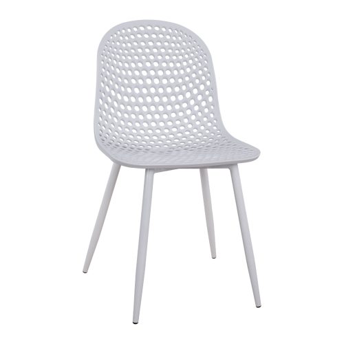 ΚΑΡΕΚΛΑ ΠΟΛΥΠΡΟΠΥΛΕΝΙΟΥ MILANA HM8512.01 ΛΕΥΚΟ ΜΕ ΜΕΤΑΛΛΙΚΑ ΠΟΔΙΑ 45X51X84Υ εκ. 4τμχ