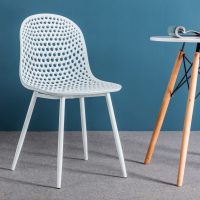 ΚΑΡΕΚΛΑ ΠΟΛΥΠΡΟΠΥΛΕΝΙΟΥ MILANA HM8512.01 ΛΕΥΚΟ ΜΕ ΜΕΤΑΛΛΙΚΑ ΠΟΔΙΑ 45X51X84Υ εκ. 4τμχ