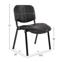 ΚΑΡΕΚΛΑ JANISHA HM1010.01 ΜΕ ΔΕΡΜΑΤΙΝΗ PU ΜΑΥΡΟ 53,5x59x77 εκ.