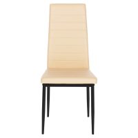 ΚΑΡΕΚΛΑ ΤΡΑΠΕΖΑΡΙΑΣ LADY HM0037.25 ΑΝΟΙΧΤΟ ΚΡΕΜ PU ΣΚΕΛΕΤΟΣ ΜΑΥΡΟΣ ΜΕΤΑΛ. (K/D) 42x44x95Υεκ 4τμχ