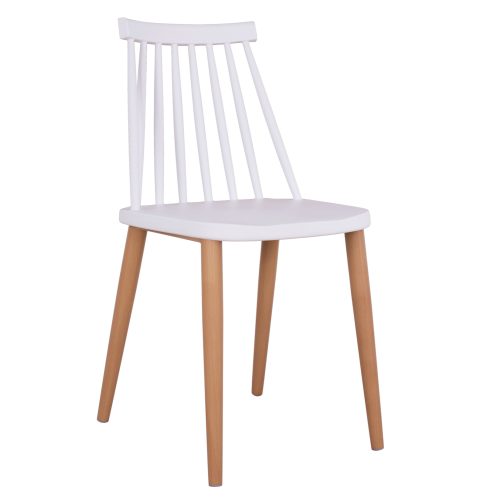 ΚΑΡΕΚΛΑ ΤΡΑΠΕΖΑΡΙΑΣ HM8052.01 VANESSA ΛΕΥΚΗ ΜΕ ΜΕΤΑΛΛΙΚΑ ΠΟΔΙΑ 43x46,5x82 εκ. 4τμχ