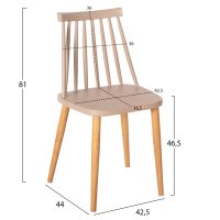 ΚΑΡΕΚΛΑ ΤΡΑΠΕΖΑΡΙΑΣ HM8052.25 VANESSA ΚΑΠΟΥΤΣΙΝΟ ΜΕ ΜΕΤΑΛΛΙΚΑ ΠΟΔΙΑ 42,5x44x81Υ εκ. 4τμχ