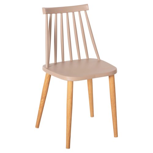 ΚΑΡΕΚΛΑ ΤΡΑΠΕΖΑΡΙΑΣ HM8052.25 VANESSA ΚΑΠΟΥΤΣΙΝΟ ΜΕ ΜΕΤΑΛΛΙΚΑ ΠΟΔΙΑ 42,5x44x81Υ εκ. 4τμχ