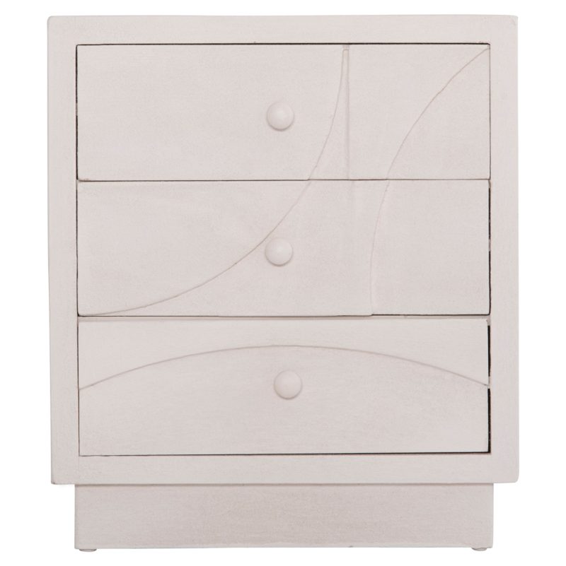 ΚΟΜΟΔΙΝΟ ΣΕΙΡΑ SANTORINI HM18047 MDF ΣΕ ΥΠΟΛΕΥΚΟ ΧΡΩΜΑ-3 ΣΥΡΤΑΡIA 48x38x55,5Υεκ.