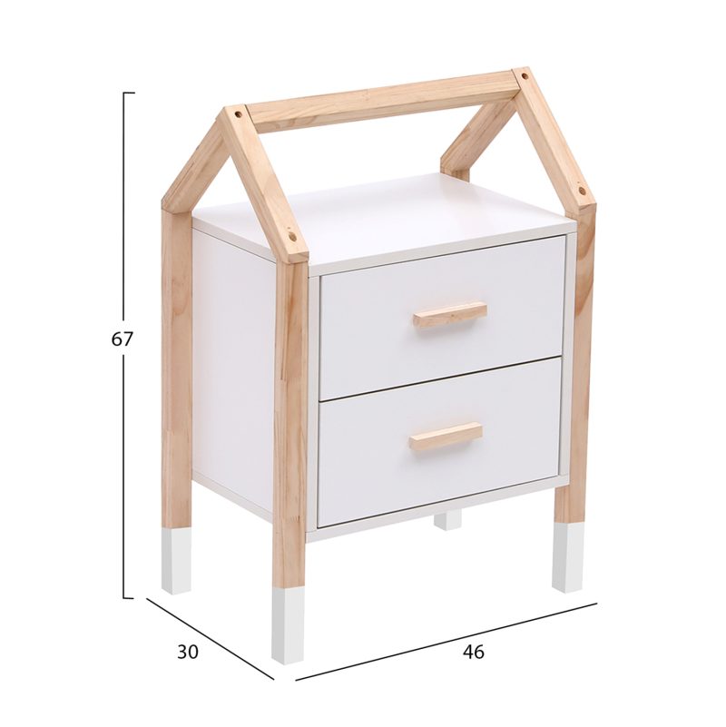 ΚΟΜΟΔΙΝΟ ΠΑΙΔΙΚΟ PEPE HM2489.03 ΛΕΥΚΗ ΜΕΛΑΜΙΝΗ-ΠΕΥΚΟ ΣΕ ΦΥΣΙΚΟ 46x30x67Υεκ.