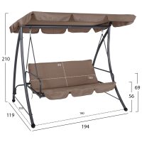 ΚΟΥΝΙΑ-ΚΡΕΒΑΤΙ 3ΘΕΣΙΑ LIKID HM5980.02 ΜΕΤΑΛΛΟ ΓΚΡΙ-ΥΦΑΣΜΑ ΚΑΦΕ 200x120x164Υεκ