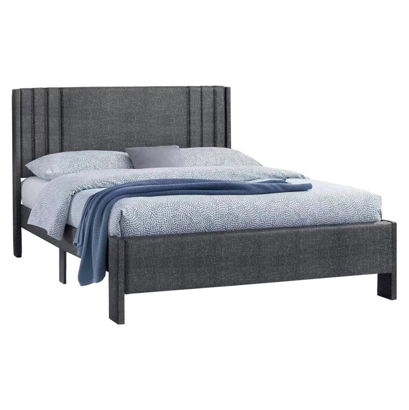 krebati-diplo-fb968501-gkri-yfasma-gia-s ΚΡΕΒΑΤΙ ΔΙΠΛΟ CREDENCE HM685.01 ΓΚΡΙ ΥΦΑΣΜΑ ΓΙΑ ΣΤΡΩΜΑ 160Χ200εκ.