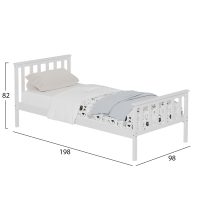 ΚΡΕΒΑΤΙ GIMLY HM675.03 ΜΑΣΙΦ ΞΥΛΟ ΠΕΥΚΟΥ ΣΕ ΛΕΥΚΟ ΓΙΑ ΣΤΡΩΜΑ 190x90εκ.