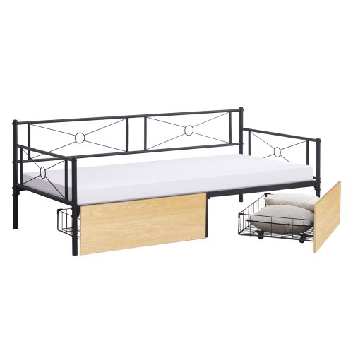 krebati-kanapes-fb92112002-mayros-metals ΚΡΕΒΑΤΙ-ΚΑΝΑΠΕΣ BERNIE HM21120.02 ΜΑΥΡΟΣ ΜΕΤΑΛ.ΣΚΕΛΕΤΟΣ & 2 SONAMA ΣΥΡΤΑΡΙΑ-190x90εκ.