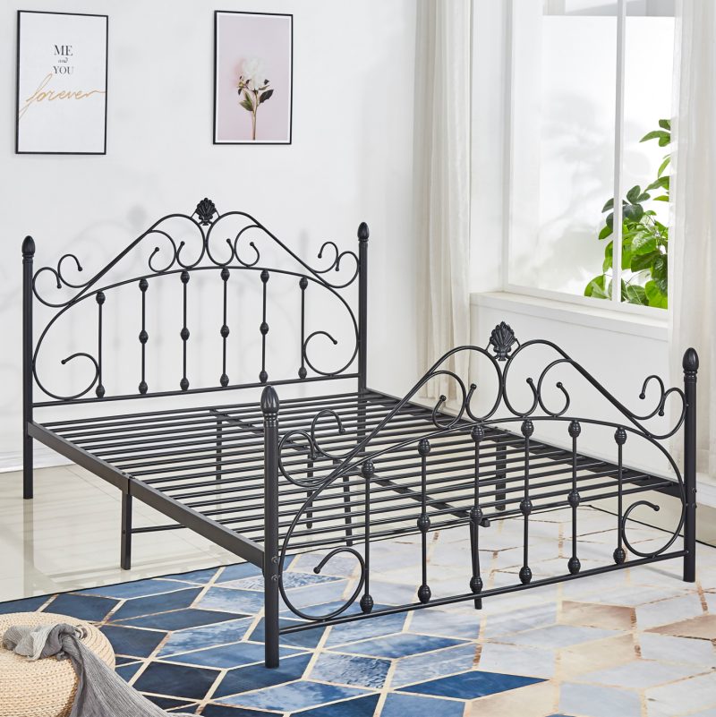 krebati-metalliko-150x200-ek-mayro-chrom-1 ΚΡΕΒΑΤΙ ΜΕΤΑΛΛΙΚΟ MADEN 150x200 εκ. ΜΑΥΡΟ ΧΡΩΜΑ HM576.01