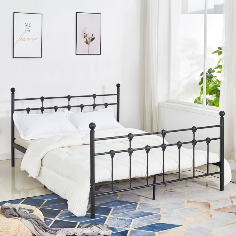 krebati-metalliko-150x200-ek-mayro-chrom ΚΡΕΒΑΤΙ ΜΕΤΑΛΛΙΚΟ JACINDA 150x200 εκ. ΜΑΥΡΟ ΧΡΩΜΑ HM575.01