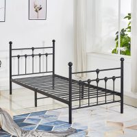 ΚΡΕΒΑΤΙ ΜΕΤΑΛΛΙΚΟ JACINDA 90x190 εκ. ΜΑΥΡΟ ΧΡΩΜΑ HM574.01