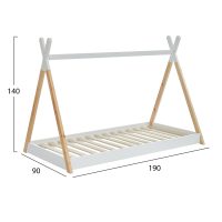 ΚΡΕΒΑΤΙ ΠΑΙΔΙΚΟ MUNK HM699.03 τ.MONTESSORI ΞΥΛΟ ΠΕΥΚΟΥ ΦΥΣΙΚΟ-ΛΕΥΚΟ- 190x90εκ