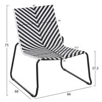 ΜΕΤΑΛΛΙΚΗ ΚΑΡΕΚΛΑ PONY HM6082 ΜΑΥΡΟ & ΑΣΠΡΟ ΣΥΝΘ.RATTAN 66x68x75Υεκ.