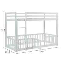 ΠΑΙΔΙΚΗ ΚΟΥΚΕΤΑ τ.MONTESSORI ΜΕ ΠΑΡΚΑΚΙ PLAYKID HM703.03 ΞΥΛΟ ΠΕΥΚΟΥ ΛΕΥΚΟ ΓΙΑ 190x90εκ