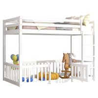 ΠΑΙΔΙΚΗ ΚΟΥΚΕΤΑ τ.MONTESSORI ΜΕ ΠΑΡΚΑΚΙ PLAYKID HM703.03 ΞΥΛΟ ΠΕΥΚΟΥ ΛΕΥΚΟ ΓΙΑ 190x90εκ