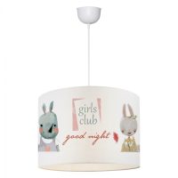 paidiko-fotistiko-orofis-yfasmatino-fb97 ΠΑΙΔΙΚΟ ΦΩΤΙΣΤΙΚΟ ΟΡΟΦΗΣ ΥΦΑΣΜΑΤΙΝΟ HM7574.01 ΛΕΥΚΟ ΜΕ ΣΧΕΔΙΟ GIRLS CLUB Φ28x70Y εκ.