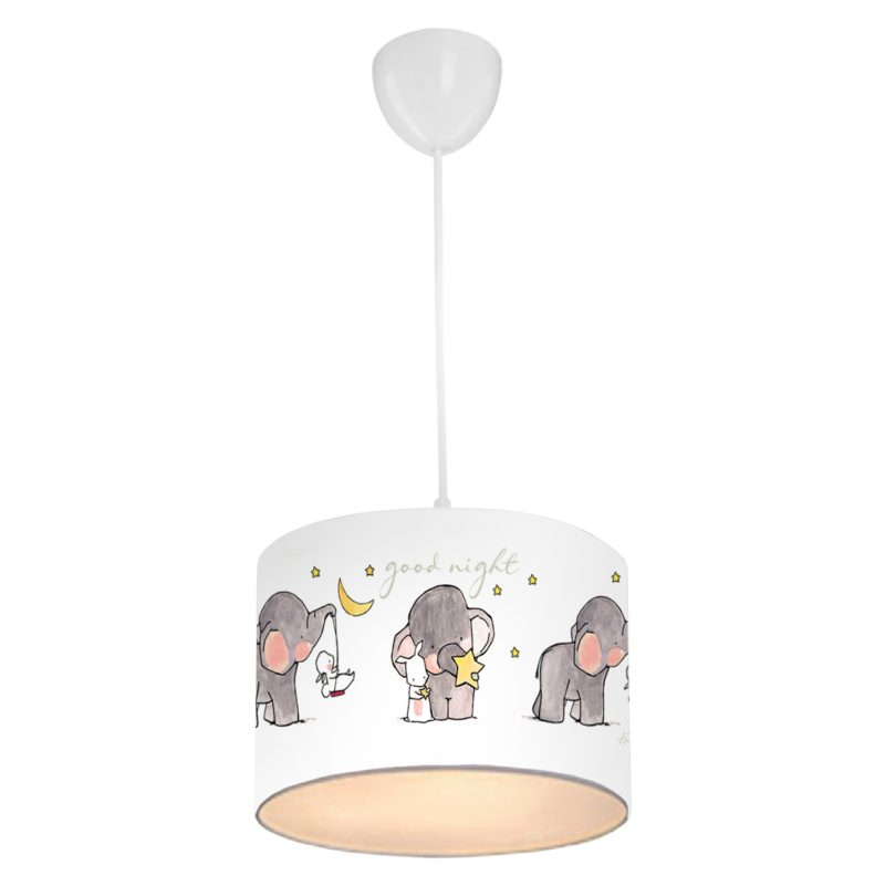 paidiko-fotistiko-orofis-yfasmatino-fb97 ΠΑΙΔΙΚΟ ΦΩΤΙΣΤΙΚΟ ΟΡΟΦΗΣ ΥΦΑΣΜΑΤΙΝΟ HM7575.01 ΛΕΥΚΟ ΜΕ ΣΧΕΔΙΟ ELEPHANT Φ24x70Y εκ.