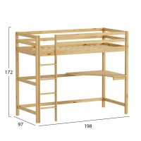 ΠΑΙΔΙΚΟ ΚΡΕΒΑΤΙ ΚΟΥΚΕΤΑ ΜΕ ΓΡΑΦΕΙΟ AKRON HM702.01 ΞΥΛΟ ΠΕΥΚΟΥ ΦΥΣΙΚΟ-ΣΤΡΩΜΑ 90x190εκ