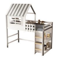 ΠΑΙΔΙΚΟ ΚΡΕΒΑΤΙ τ.MONTESSORI ΜΕ ΠΛΑΙΝΑ ΡΑΦΙΑ HOMI HM712 ΞΥΛΟ ΠΕΥΚΟΥ ΛΕΥΚΟ-ΓΚΡΙ-ΣΤΡΩΜΑ 90x190εκ