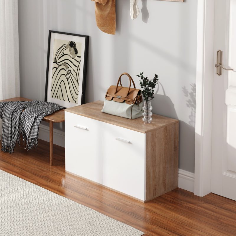 papoytsothiki-fb94363-melamini-se-sonama-2 ΠΑΠΟΥΤΣΟΘΗΚΗ DIONNE HM4363 ΜΕΛΑΜΙΝΗ ΣΕ ΣΟΝΑΜΑ-ΛΕΥΚΟ 80x35x46Υεκ.