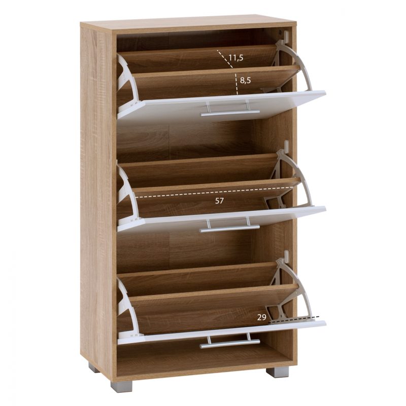 papoytsothiki-melaminis-3theseon-fb92221-2 ΠΑΠΟΥΤΣΟΘΗΚΗ ΜΕΛΑΜΙΝΗΣ DAVINA 3ΘΕΣΕΩΝ HM2221.06 SONAMA-ΛΕΥΚΗ 62Χ24Χ110Υ εκ.