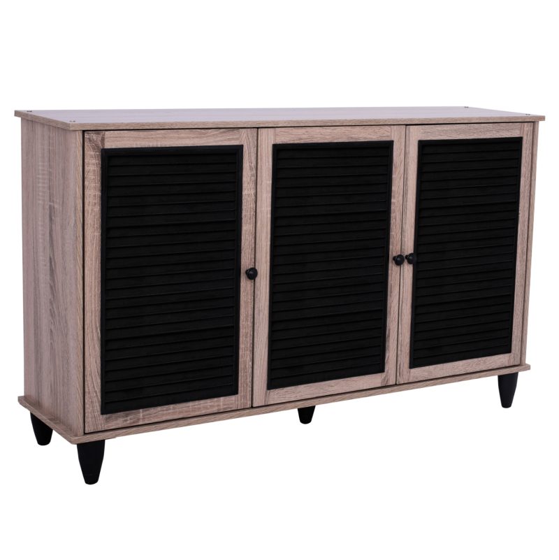 ΠΑΠΟΥΤΣΟΘΗΚΗ-ΝΤΟΥΛΑΠΙ MCKENNA 3ΠΟΡΤΕΣ HM2267.02 SONAMA-ΜΑΥΡΟ 112x30x68,5Υ εκ.