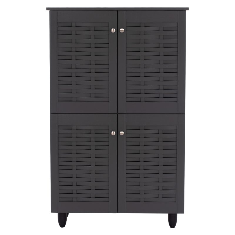 papoytsothiki-ntoylapi-xylini-kabira-4-p-2 ΠΑΠΟΥΤΣΟΘΗΚΗ-ΝΤΟΥΛΑΠΙ ΞΥΛΙΝΗ KABIRA 4 ΠΟΡΤΕΣ HM2210.10 ΓΚΡΙ 77x34x123Υεκ.