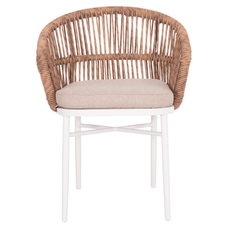 ΠΟΛΥΘΡΟΝΑ ΑΛΟΥΜΙΝΙΟΥ ORIN HM6265.02 ΛΕΥΚΗ-P.E.RATTAN ΦΥΣΙΚΟ-ΜΠΕΖ ΜΑΞΙΛΑΡΙΑ 58x61x75Υ