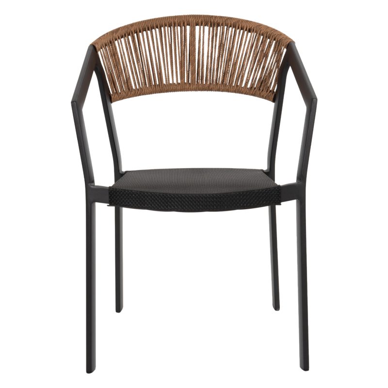 polythrona-aloyminioy-fb9589105-mayros-s-2 ΠΟΛΥΘΡΟΝΑ ΑΛΟΥΜΙΝΙΟΥ MIRI HM5891.05 ΜΑΥΡΟΣ ΣΚΕΛΕΤΟΣ&TEXTLINE-ΜΠΕΖ RATTAN 57,5x59x81,5Yεκ.