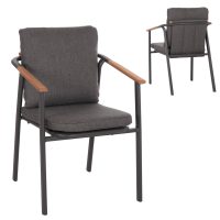 ΠΟΛΥΘΡΟΝΑ ΑΛΟΥΜΙΝΙΟΥ SENTI HM6204.01 ΣΚΕΛΕΤΟΣ & OLEFIN ΣΚΟΥΡΟ ΓΚΡΙ 60x55.5x90Υεκ