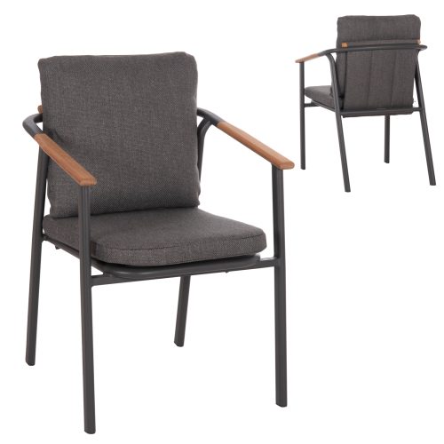 ΠΟΛΥΘΡΟΝΑ ΑΛΟΥΜΙΝΙΟΥ SENTI HM6204.01 ΣΚΕΛΕΤΟΣ & OLEFIN ΣΚΟΥΡΟ ΓΚΡΙ 60x55.5x90Υεκ