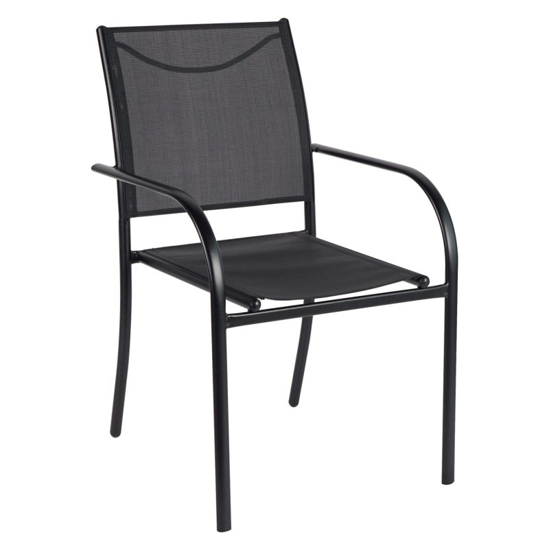 polythrona-exchoroy-fb9597603-metallo-ma ΠΟΛΥΘΡΟΝΑ ΕΞ.ΧΩΡΟΥ REDAN HM5976.03 ΜΕΤΑΛΛΟ ΜΑΥΡΟ-TEXTILENE ΜΑΥΡΟ 56x60x88Υεκ