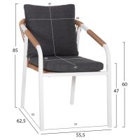 polythrona-fb9605101-leyko-aloyminio-ano-1 ΠΟΛΥΘΡΟΝΑ MAERLY HM6051.01 ΛΕΥΚΟ ΑΛΟΥΜΙΝΙΟ-ΑΝΟΙΧΤΟ ΚΑΦΕ P.E.RATTAN-ΜΑΞΙΛΑΡΙΑ 55,5x62,5x76,5-85 εκ.