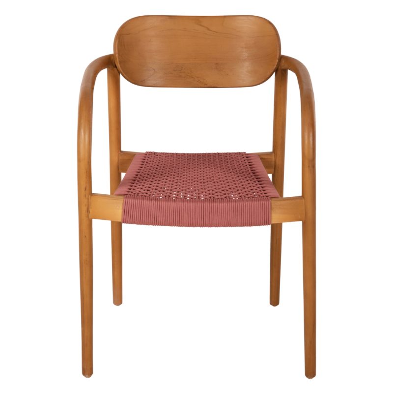 ΠΟΛΥΘΡΟΝΑ OSLO HM9636.06 ΞΥΛΟ TEAK ΦΥΣΙΚΟ & ΡΟΖ ΣΧΟΙΝΙ 55x54x80Yεκ.