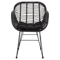 ΠΟΛΥΘΡΟΝΑ ΜΕ ΜΑΞΙΛΑΡΙ ΜΕΤΑΛΛΙΚΗ ALLEGRA HM5450.32 ΜΕ WICKER ΜΑΥΡΟ 58x59x82Υεκ.