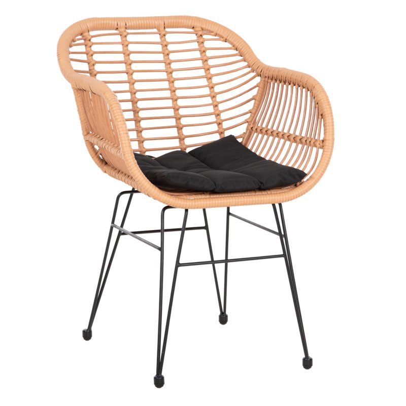 polythrona-me-maxilari-metalliki-fb95450 ΠΟΛΥΘΡΟΝΑ ΜΕ ΜΑΞΙΛΑΡΙ ΜΕΤΑΛΛΙΚΗ ALLEGRA HM5450.31 ΜΕ WICKER ΜΠΕΖ 58x59x82Υ