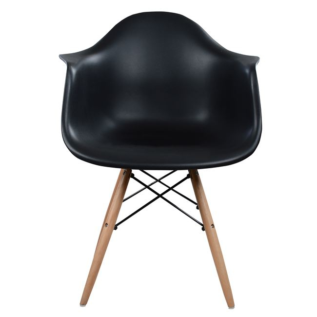 ΠΟΛΥΘΡΟΝΑ ΜΕ ΞΥΛΙΝΑ ΠΟΔΙΑ & ΚΑΘΙΣΜΑ ΜΑΥΡΟ MIRTO HM005.02  64x60x81 εκ. 4τμχ