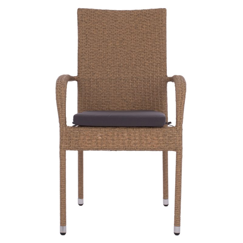 ΠΟΛΥΘΡΟΝΑ ΜΕΤΑΛΛΙΚΗ ANISHA HM5685.02 ΜΕ ΜΑΞΙΛΑΡΙ WICKER ΚΑΦΕ-ΜΟΚΑ ΣΤΟΙΒ/ΜΕΝΗ 56x60x94 εκ.