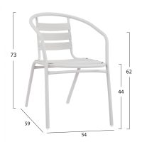 polythrona-metalliki-leyki-me-fetes-aloy-1 ΠΟΛΥΘΡΟΝΑ LAURA ΜΕΤΑΛΛΙΚΗ ΛΕΥΚΗ ΜΕ ΦΕΤΕΣ ΑΛΟΥΜΙΝΙΟΥ HM5037.02 54x59x73Υ εκ.