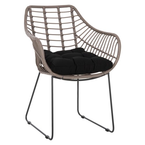 polythrona-metalliki-me-masif-skeleto-ma ΠΟΛΥΘΡΟΝΑ ΜΕΤΑΛΛΙΚΗ ΜΕ ΜΑΣΙΦ ΣΚΕΛΕΤΟ ΜΑΥΡΟ ΜΑΤ ΜΕ WICKER ΓΚΡΙ MOKA 60x56x84Υ εκ.HM5300.10