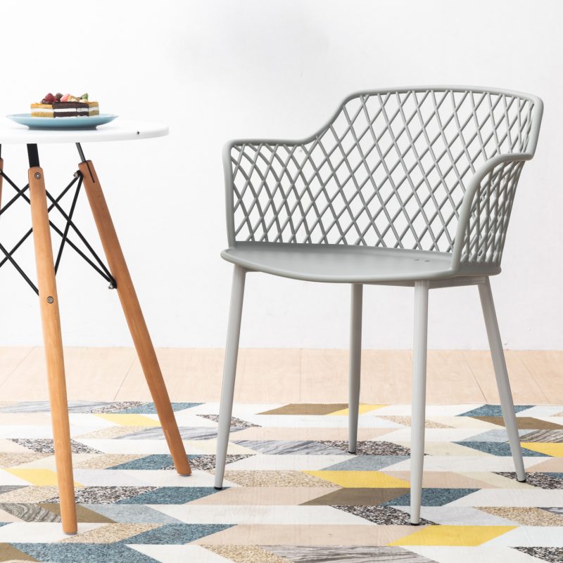 ΠΟΛΥΘΡΟΝΑ ΠΟΛΥΠΡΟΠΥΛΕΝΙΟΥ JOCELYN HM8510.10 ΓΚΡΙ ΜΕ ΜΕΤΑΛΛΙΚΑ ΠΟΔΙΑ 62Χ55,5Χ79Υ εκ. 4τμχ